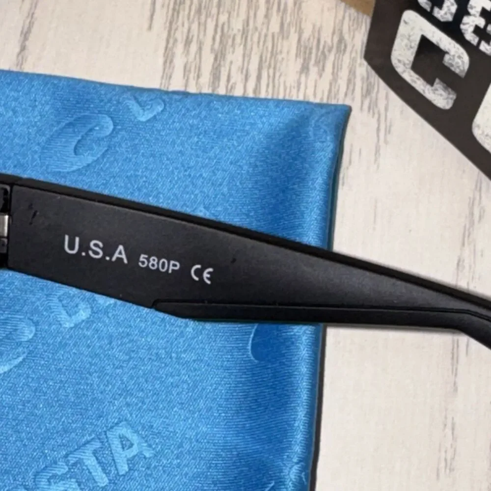 Costa Reefton RFT.04 Polarized Wrap Sunglasses Black Frame Silver Mirror Lens